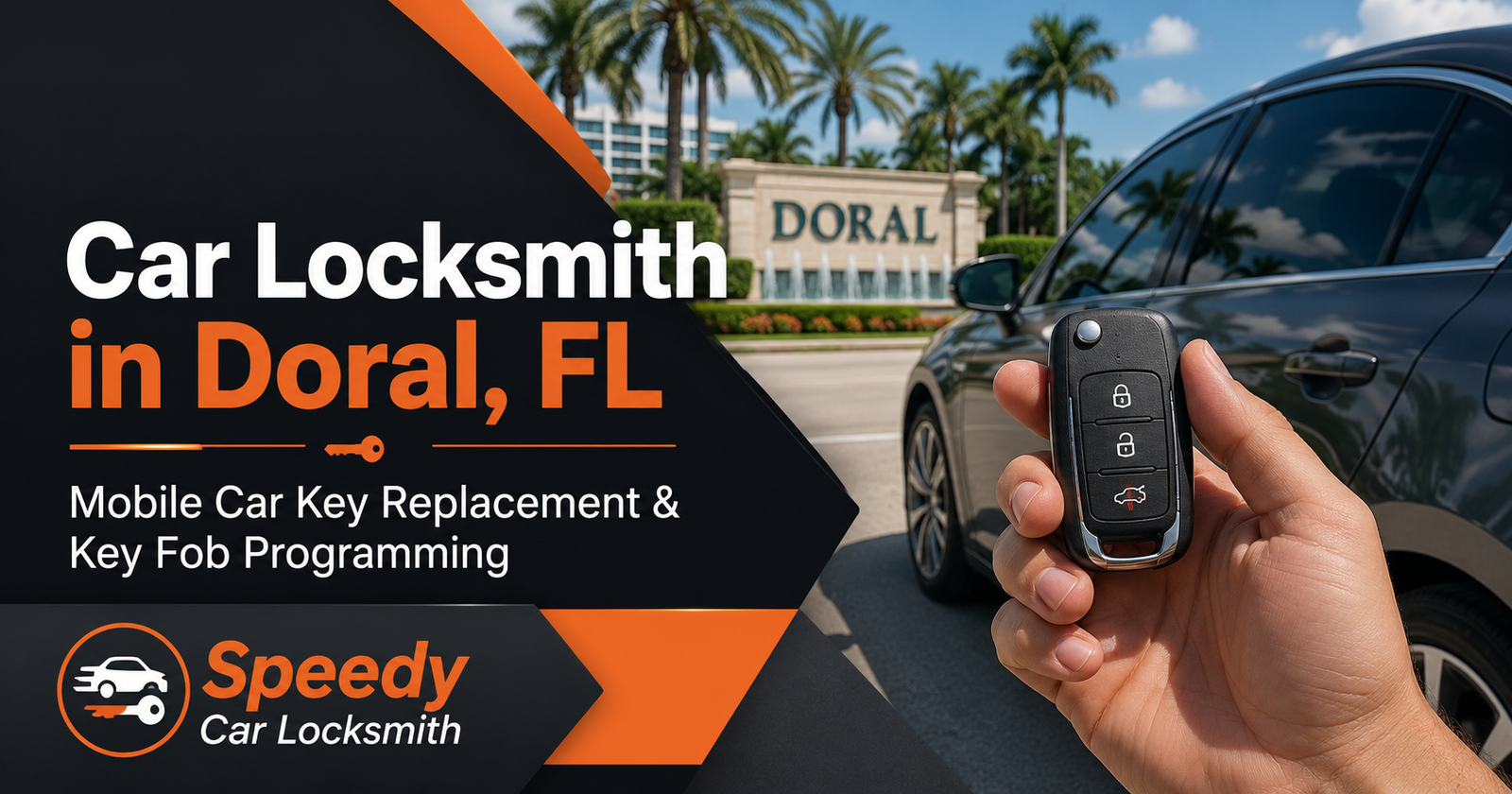 car locksmith Doral mobile car key replacement and key fob programming by Speedy Car Locksmith